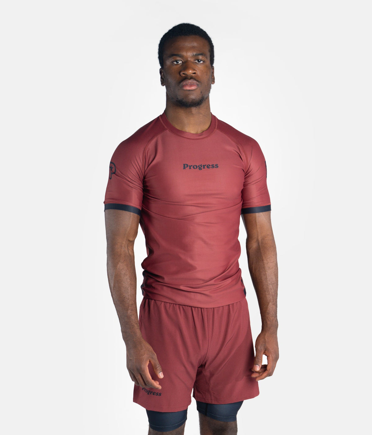 Academy + Rash Guard - Maroon &amp; Black